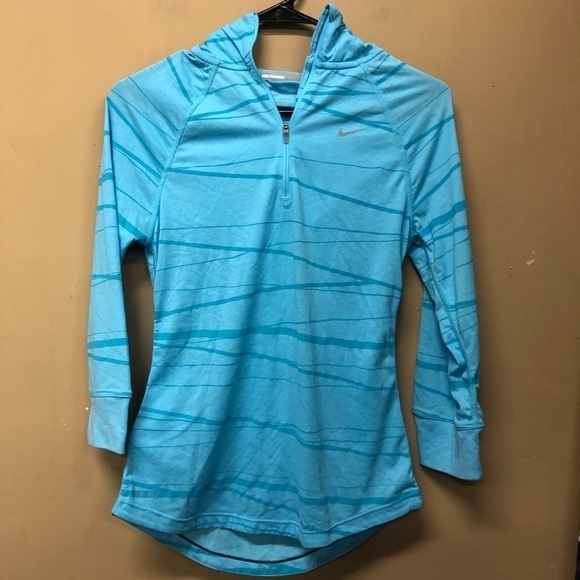 Nike Running Womens Size S Small Soft Hand Hoodie Long Sleeve Zip Pocket Blue - Picture 1 of 6